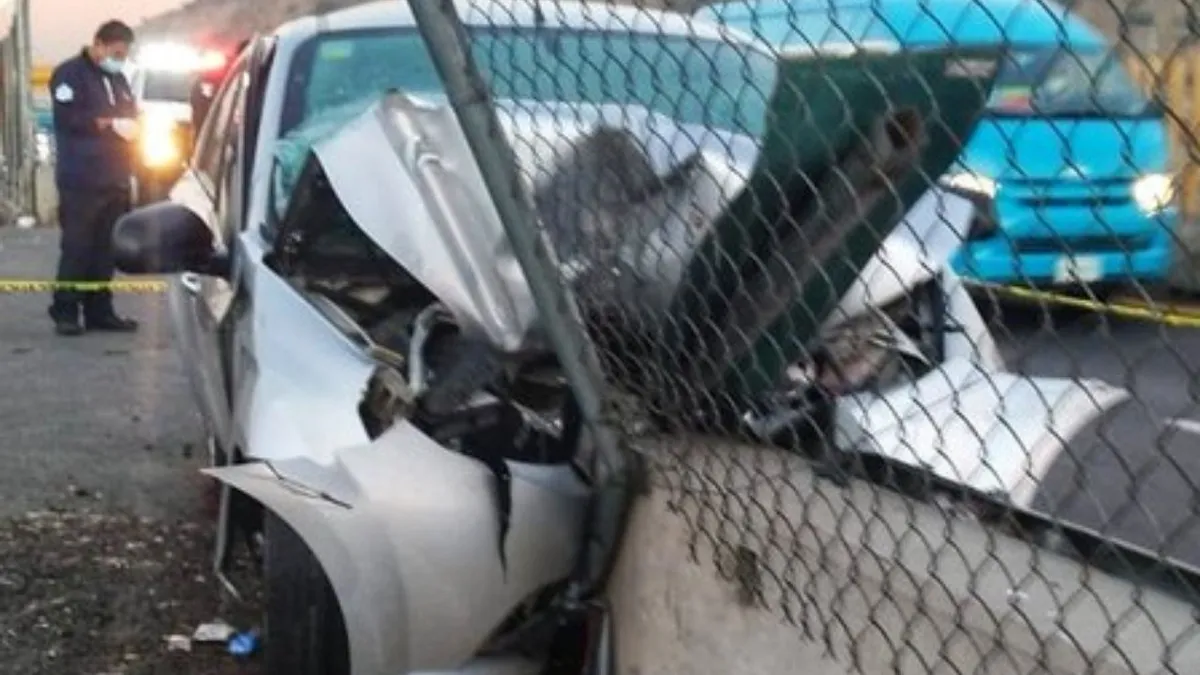 Muere conductor sobre autopista México-Puebla al impactarse con muro de contención
