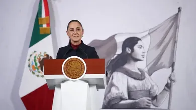 La presidenta Claudia Sheinbaum, durante su conferencia de este martes 6 de enero.