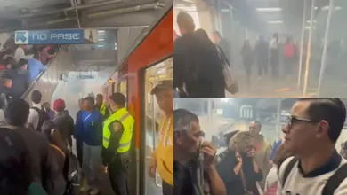 Usuarios desalojaron la estación Xola del Metro CDMX luego de que un cortocircuito generara una densa nube de humo.