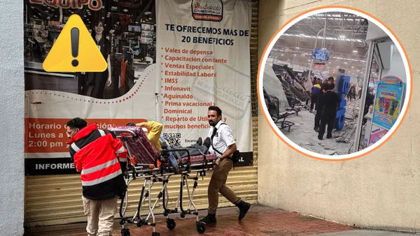 Elementos de emergencia atendieron el colapso del plafón en el Chedraui de Universidad; al menos dos personas resultaron heridas.