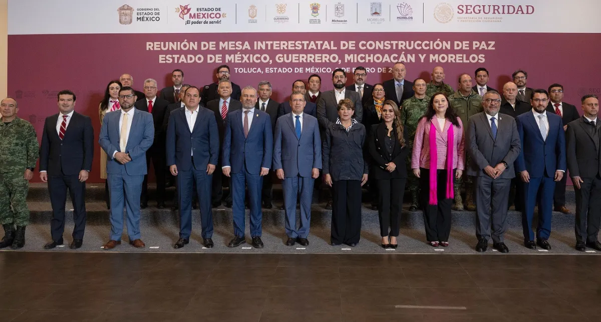 Gobernadoras y Gobernadores del Estado de México, Guerrero, Michoacán y Morelos instalan Mesa Interestatal de Paz
