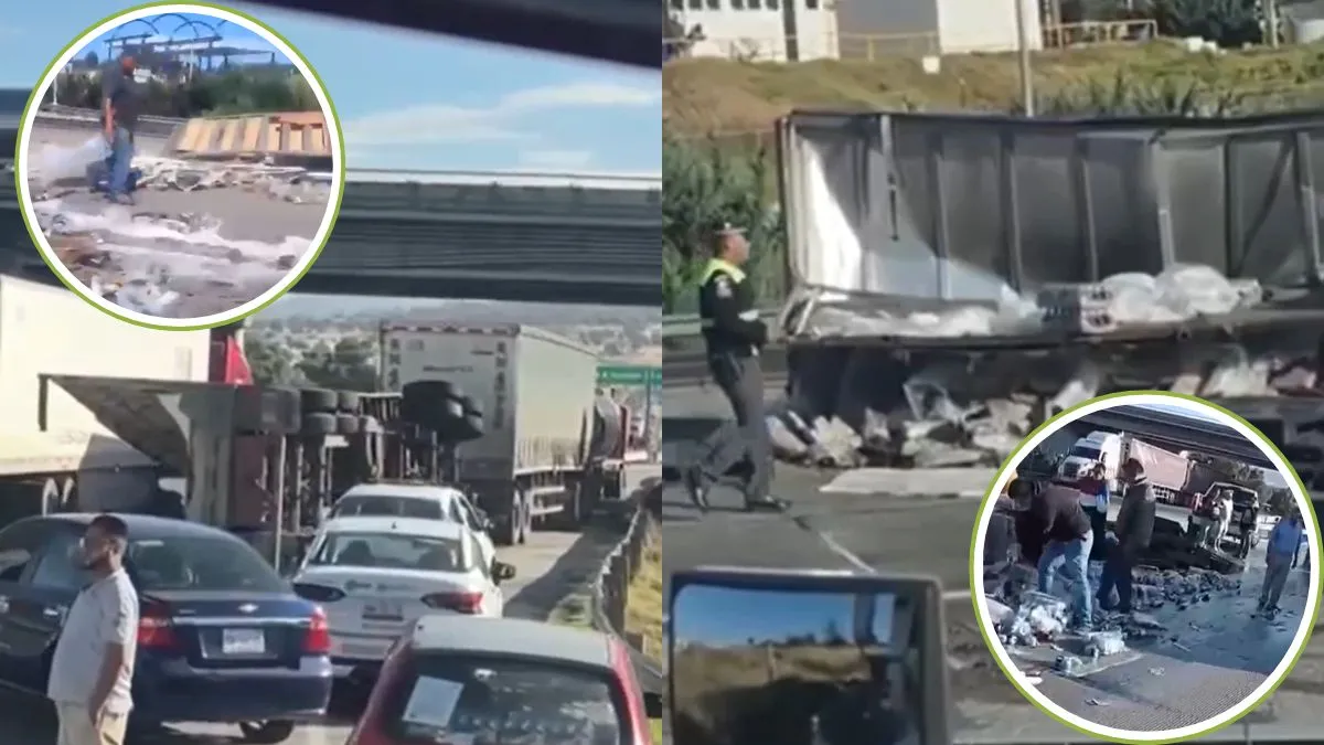 Tráiler cervecero vuelva y desata rapiña en la México–Tulancingo