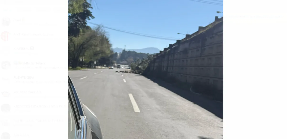 Alerta en la México-Toluca: Derrumbe en Puente de Plazas Outlet genera peligro para conductores
