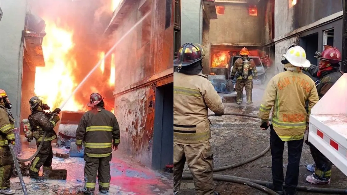 Incendio consume bodega de solventes en Zumpango