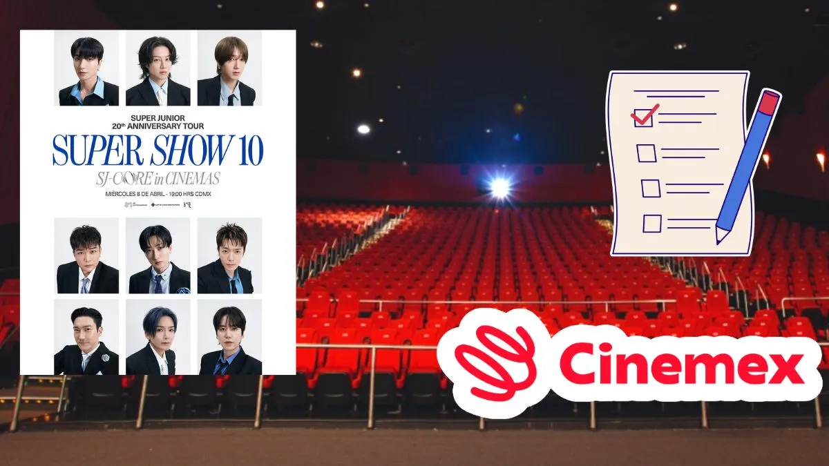 Lista de cines de Cinemex donde hay preventa para el SUPER JUNIOR 20th Anniversary TOUR SJ-CORE