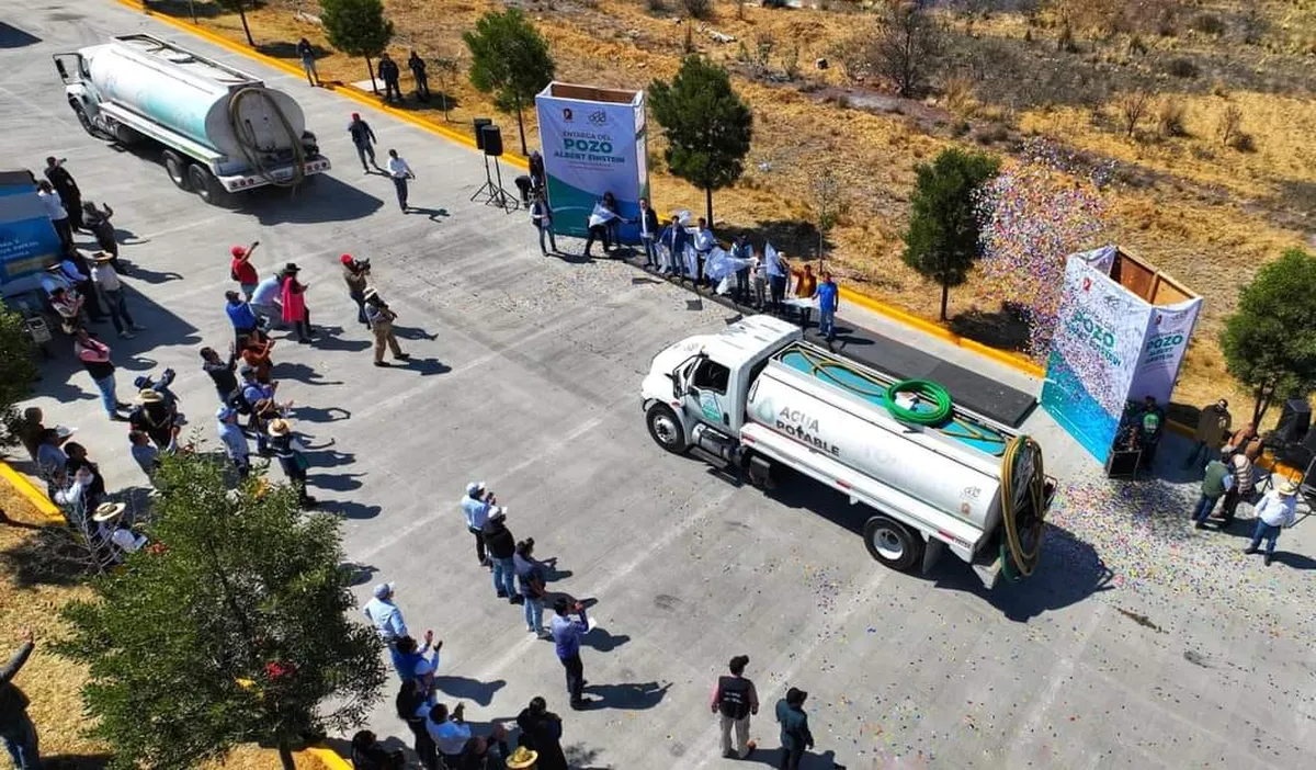 Realizan renovación del pozo Albert Einstein en San Mateo Otzacatipan