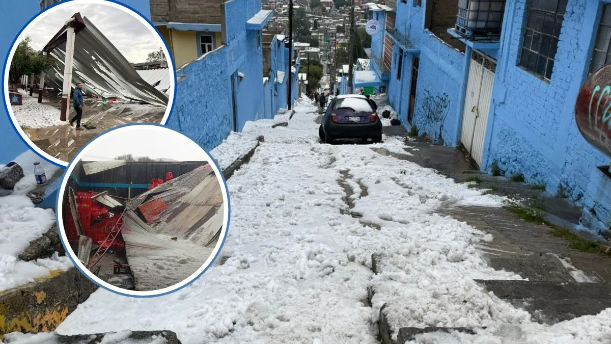 Granizada colapsa algunas techumbres en Ecatepec