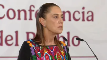La presidenta Claudia Sheinbaum durante su conferencia en Palacio Nacional sobre el Índice de Paz México 2026.
