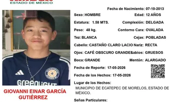 Alerta Amber: Se busca a Giovanni Einar García Gutiérrez; desapareció en Ecatepec