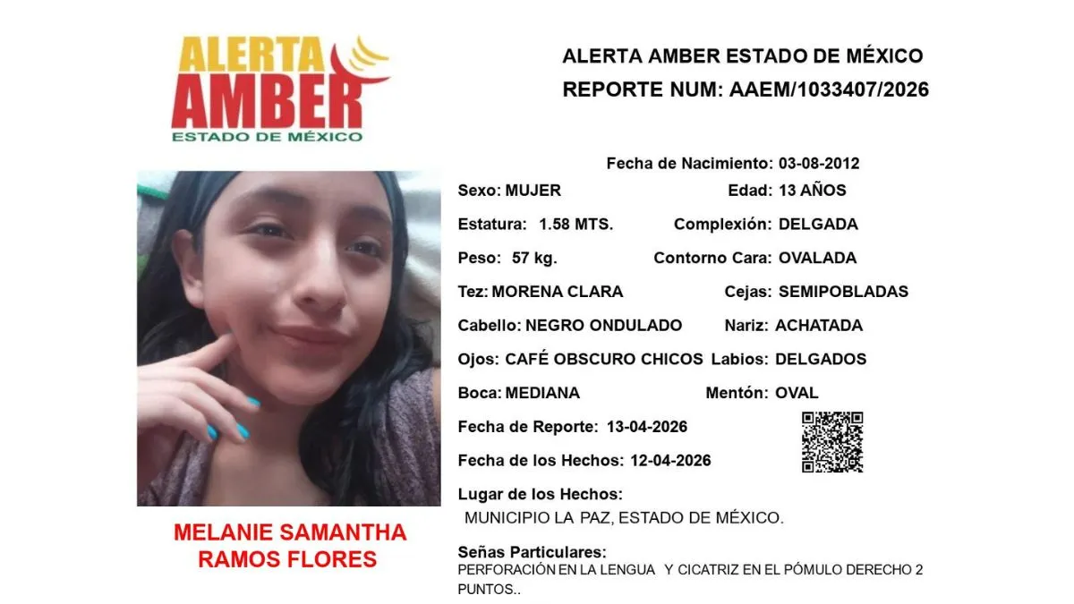 Alerta Amber: Se busca a Melanie Samantha Ramos Flores, desaparecida en La Paz
