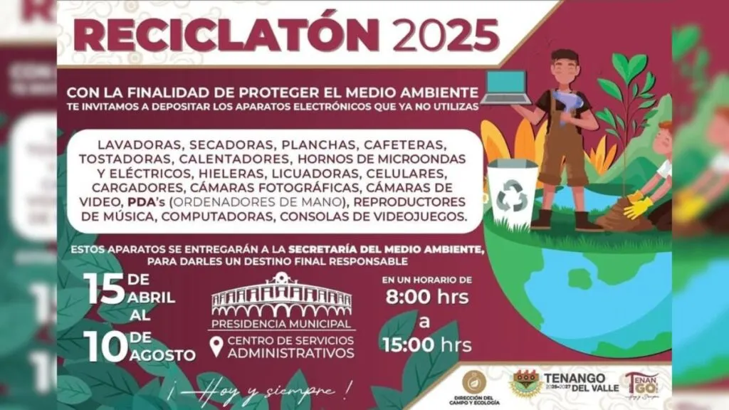 Tenango del Valle realizará Reciclatón de aparatos electrónicos