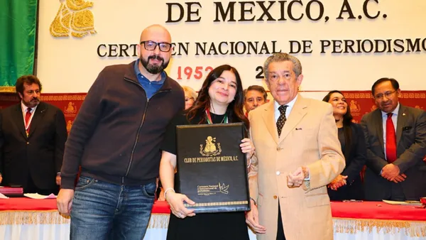 Reconocimiento del Club de Periodistas de México a La Jornada Estado de México en el Premio Nacional de Periodismo 2026.