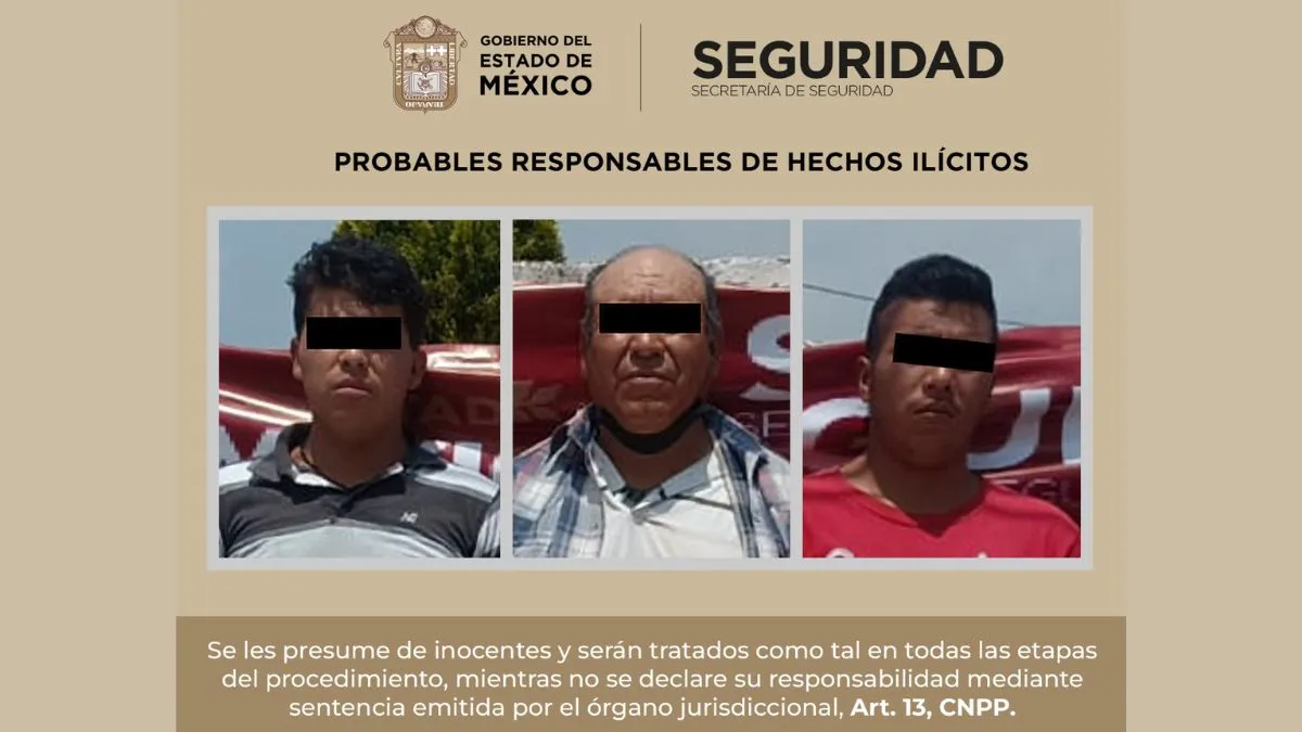 Jilotepec: Detienen a tres posibles implicados por robo de auto y portación de armas
