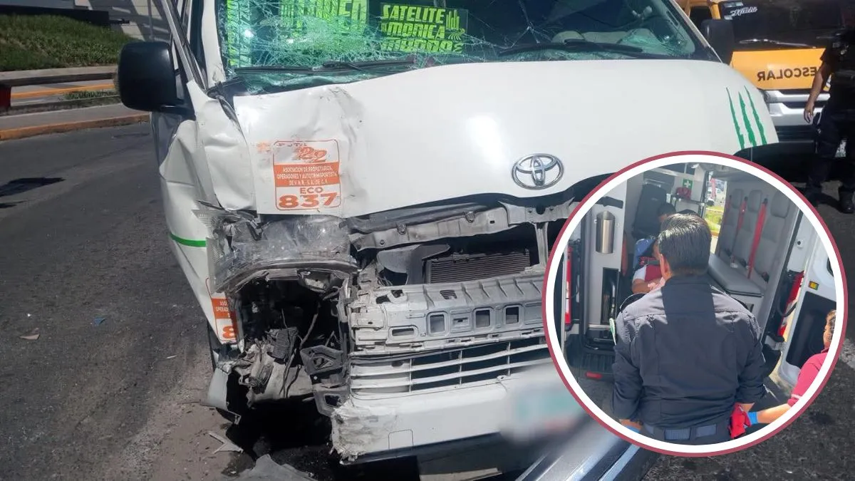 Choque de transporte público deja 11 lesionados en Ex Hacienda de Santa Mónica