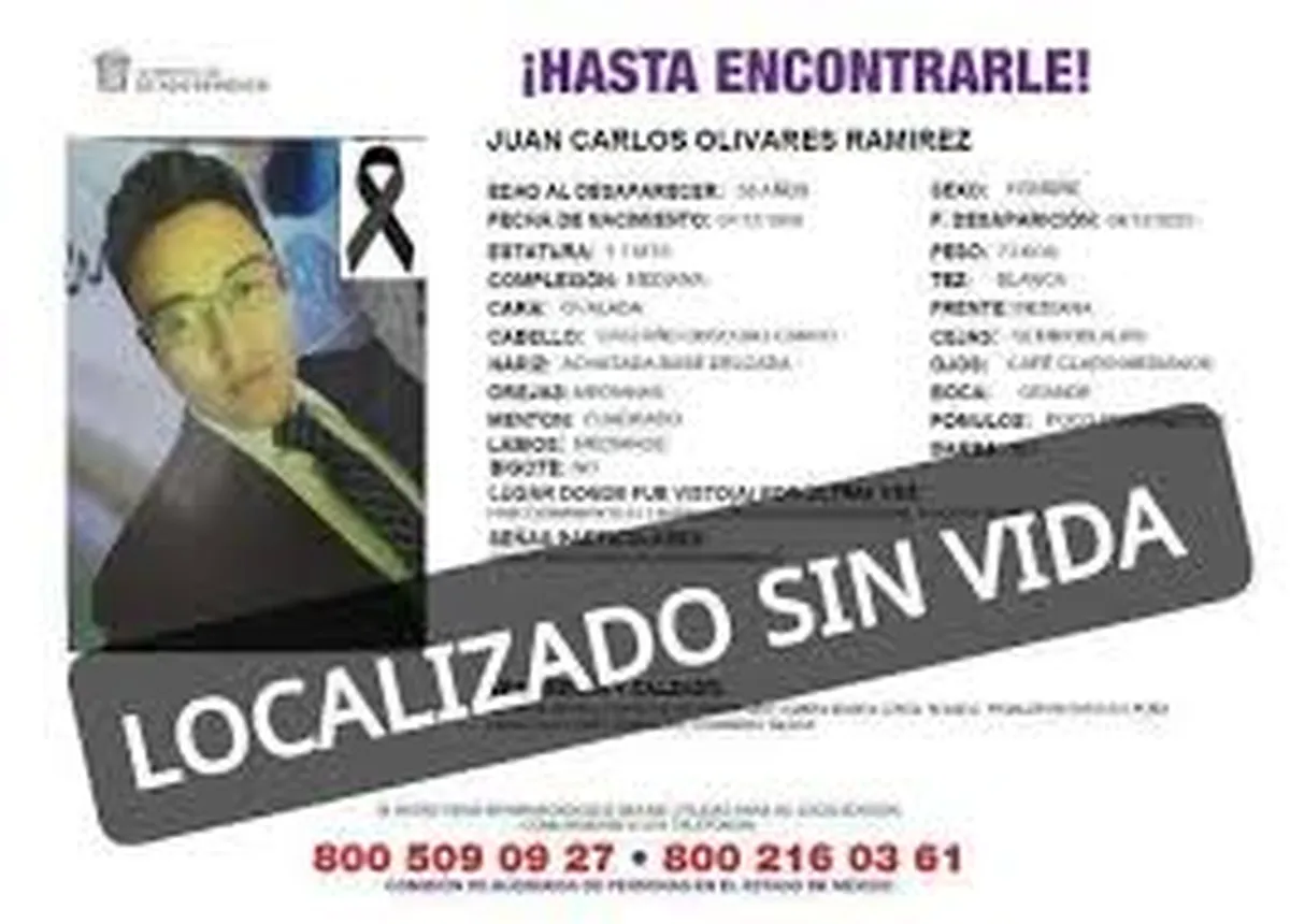 Localizan sin vida a Juan Carlos Olivares, conductor de Didi desaparecido en Coacalco
