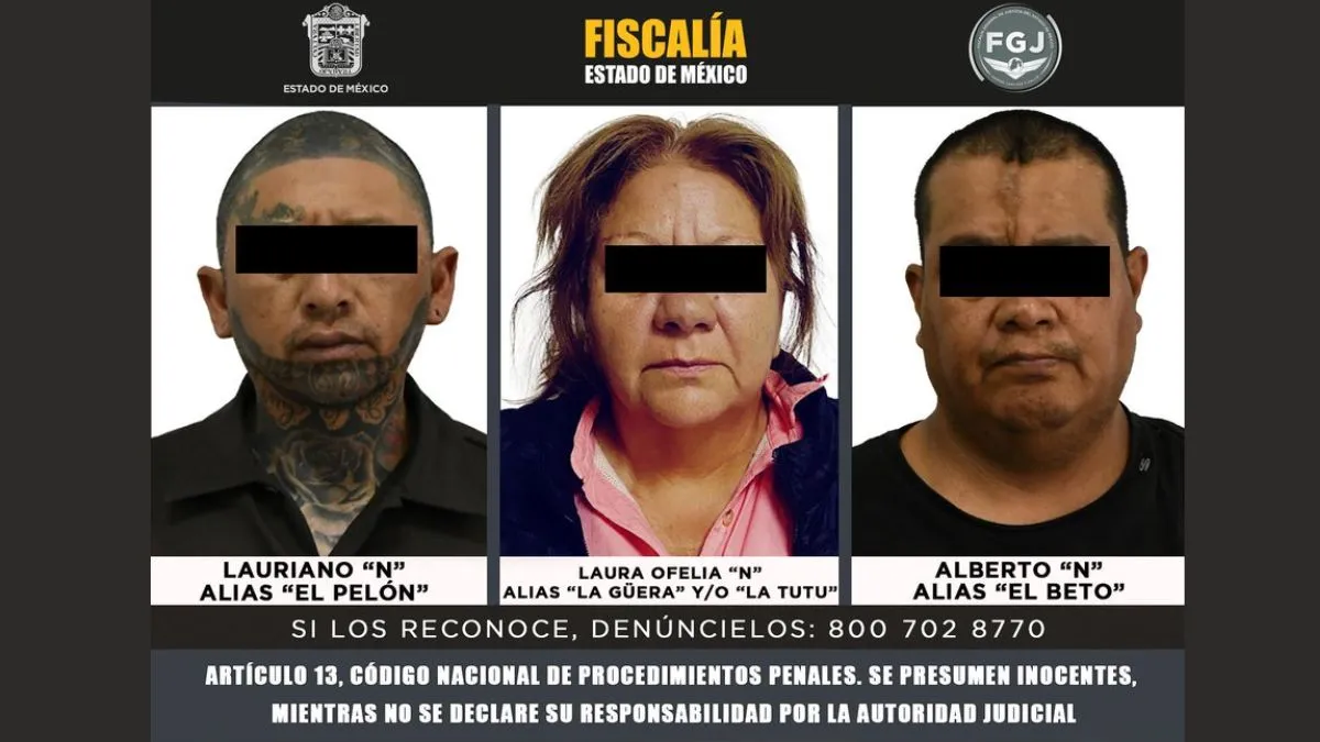 Detienen a Laura Ofelia “N”, "Beto" y “El Pelón" por probable asesinato de 9 personas en Tequixquiac