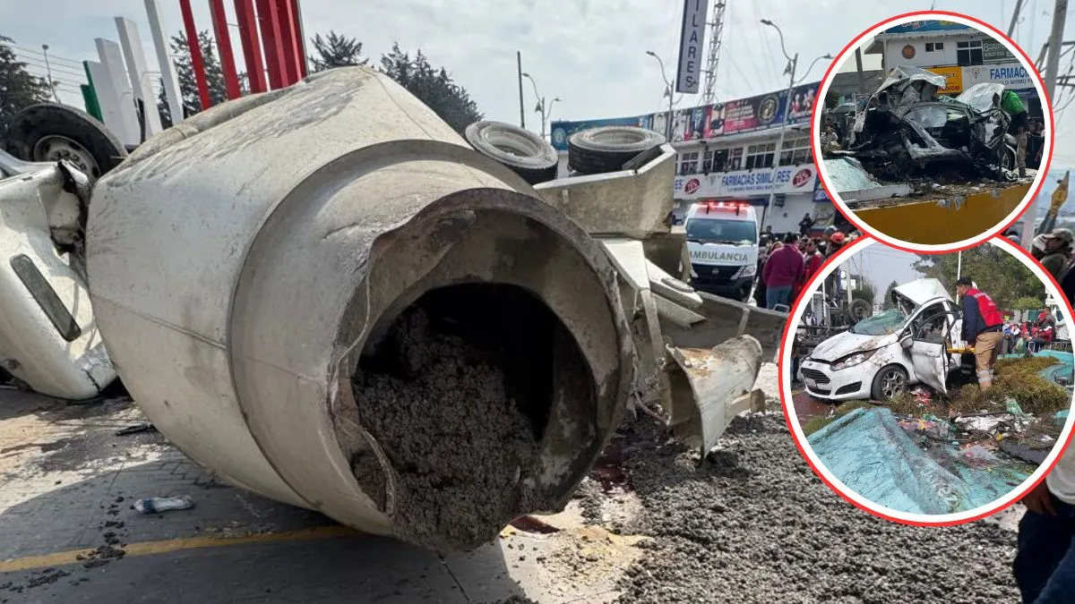 [VIDEO] Revelan MOMENTO EXACTO en que revolvedora pierde el control y se impacta contra auto en Almoloya de Juárez