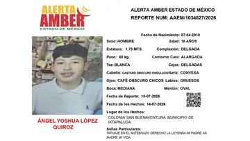 Alerta Amber: Se busca a Ángel Yoshua López Quiroz; desapareció en Ixtapaluca