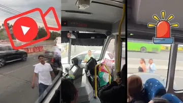 Camión Volcanes invadió carril del trolebús tras ser víctima de presuntos montachoques en la México-Puebla [VIDEO]