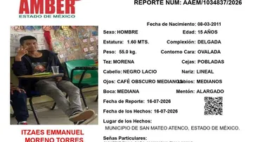 Alerta Amber: Se busca a Itzaes Emmanuel Moreno Torres, desapareció en San Mateo Atenco