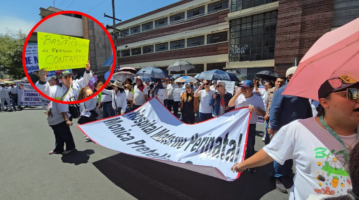 Toluca: Trabajadores de la salud se manifiestan por medicamentos e insumos