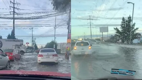 Avenida de Las Partidas inundada tras lluvias [VIDEO]