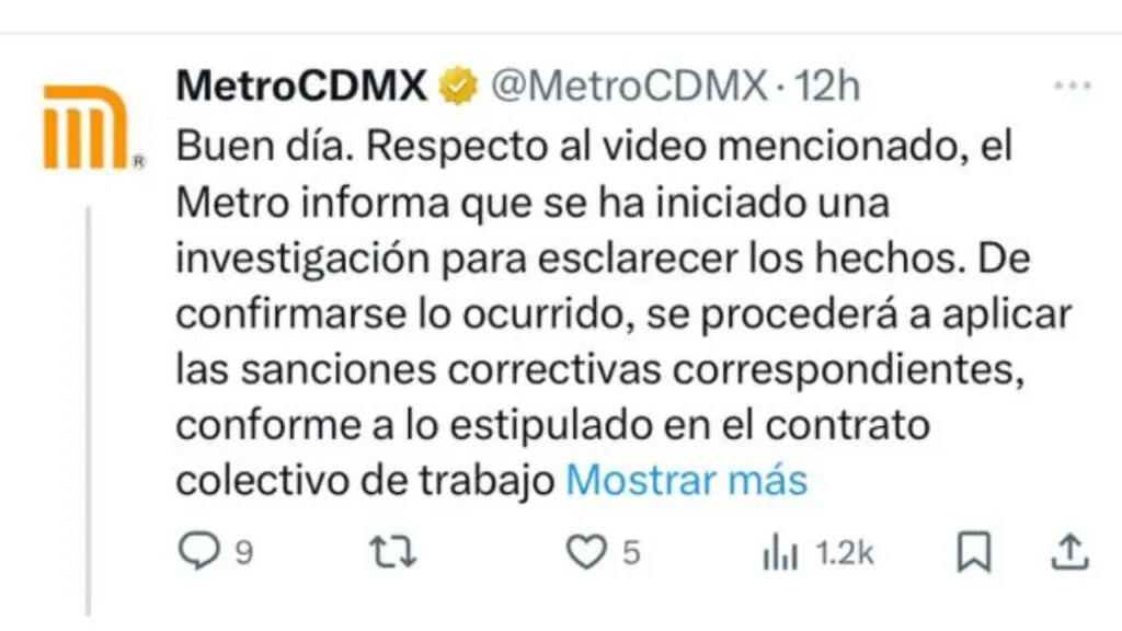 Se hace viral VIDEO de conductor del Metro, manejando ebrio y dormido