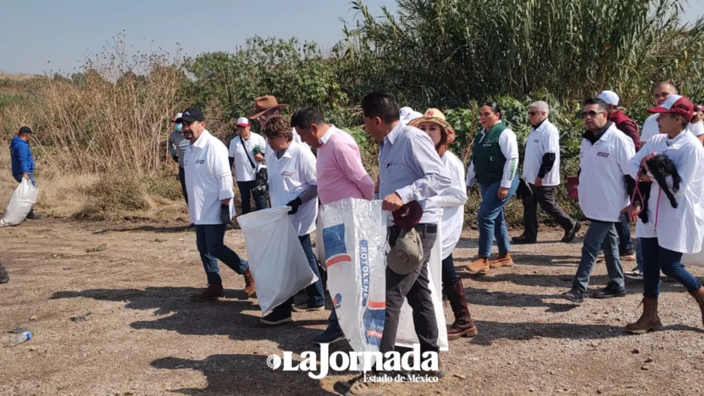 Delfina Gómez supervisa limpieza de la Presa Ángulo para evitar afectaciones a 50 mil personas