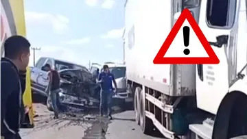 Accidente múltiple genera largas filas de vehículos en el Circuito Exterior Mexiquense rumbo a la autopista México–Pachuca.