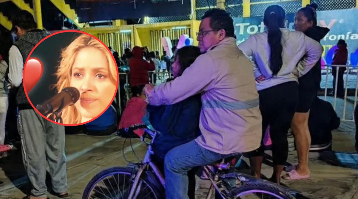 Padre llevó a su hija para disfrutar el concierto de Shakira desde afuera en su bicicleta
