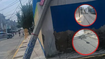 Primaria es evacuada tras caída de postes de luz en Edomex