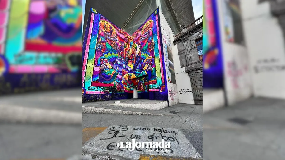 Vandalizan mural de Centro Tolzú en Toluca