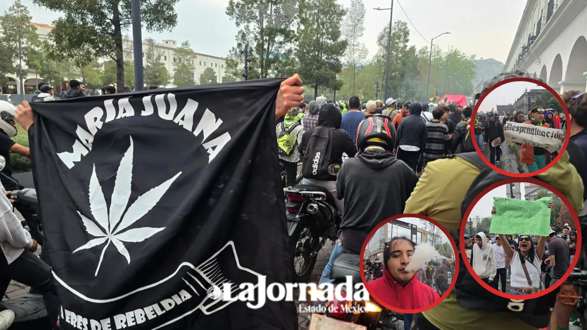 Cientos de jóvenes participan en la Segunda Marcha Cannábica en Toluca
