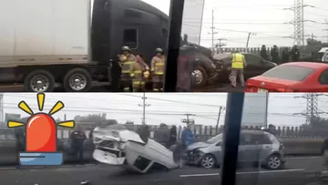 Accidente en la México-Pachuca deja un auto volcado hoy 1 de julio [VIDEO]