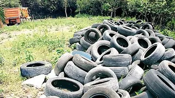Vecinos de Zinacantepec denuncian tiradero de llantas a cielo abierto