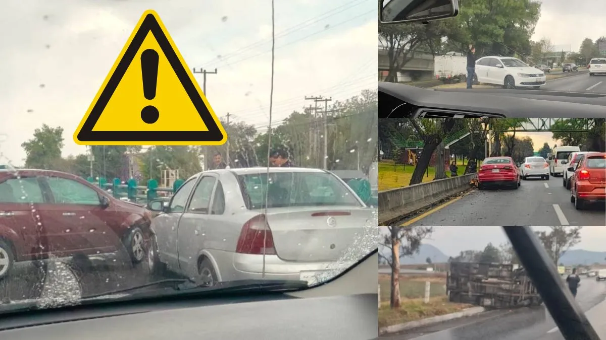 Toluca se llena de accidentes tras lluvia hoy 4 de febrero
