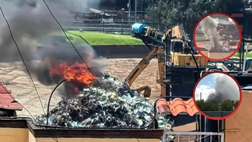 Incendio en empresa de chatarra moviliza a bomberos en Tultitlán