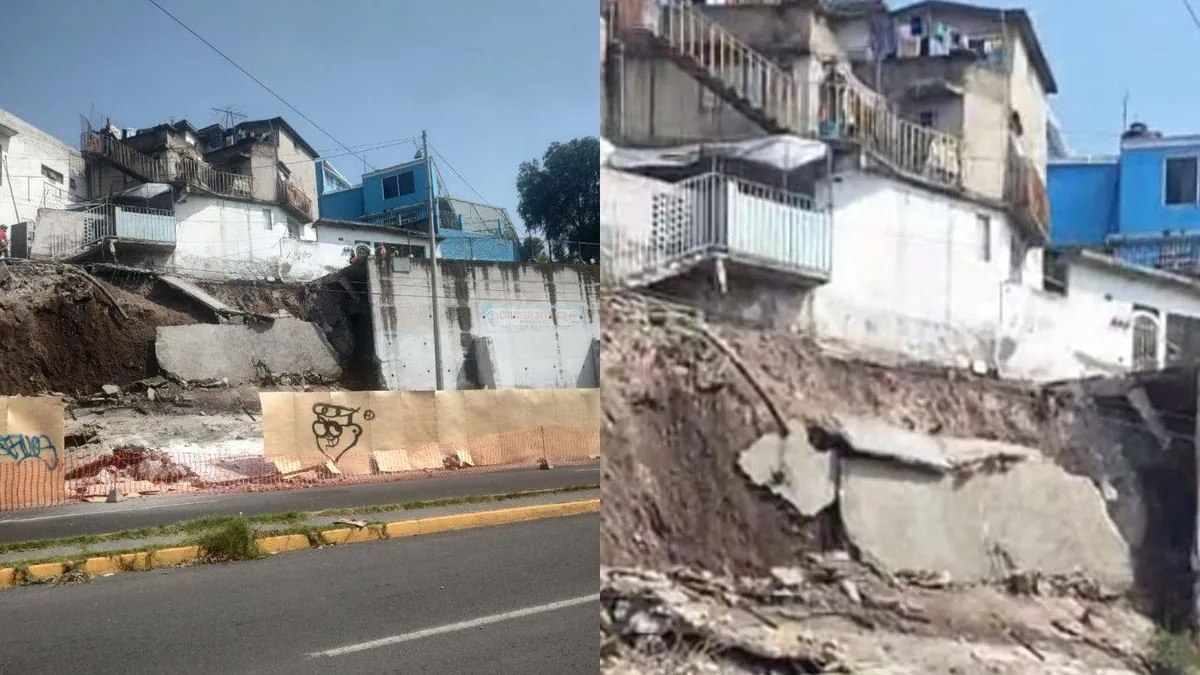 Familias son desalojadas ante derrumbe de un talud en Tlalnepantla