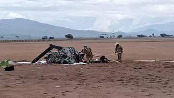 (Video) Momento exacto en que un helicóptero se desplomó en Jalisco