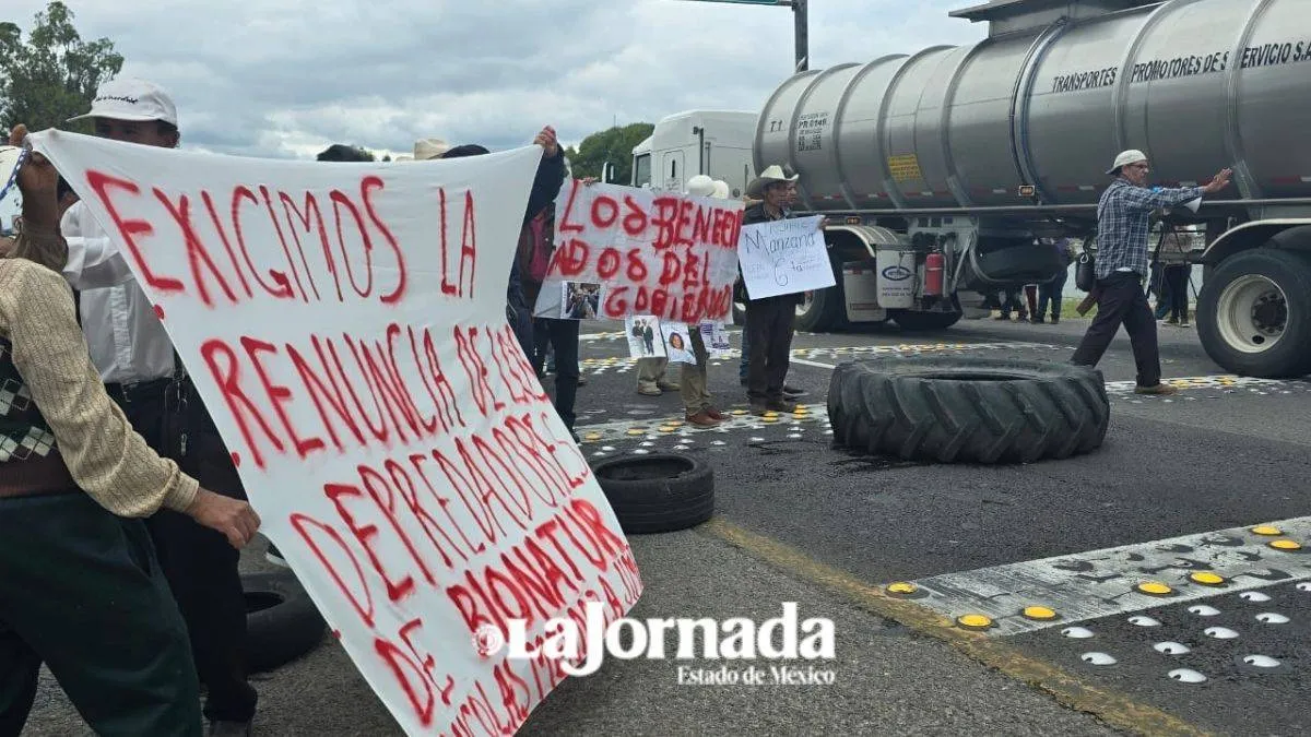 Toluca-Atlacomulco: Cierre parcial por protesta de agricultores