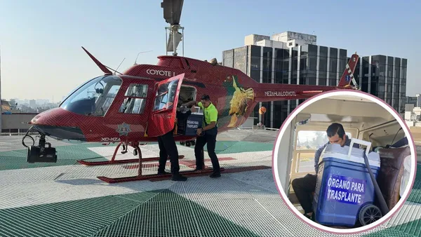 Helicóptero de Neza apoya traslado de órganos a CDMX