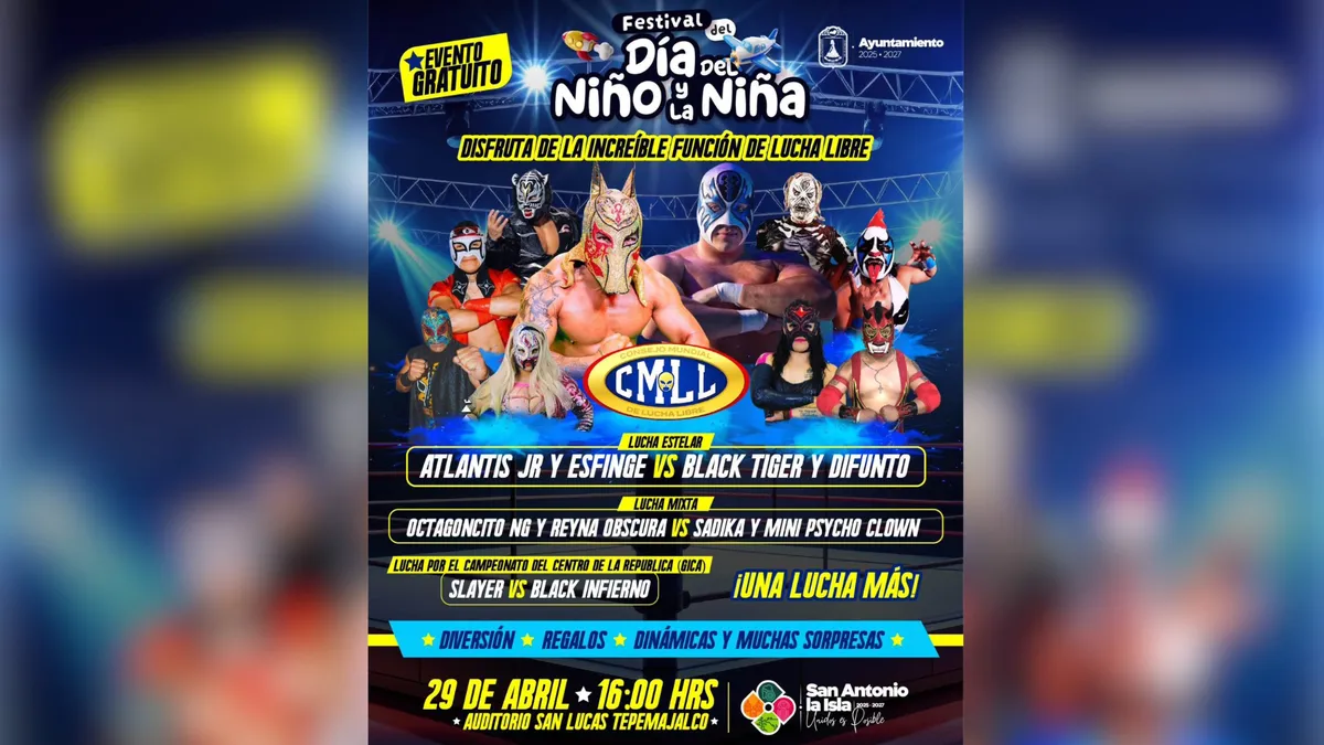 Habrá lucha libre gratis en San Antonio la Isla
