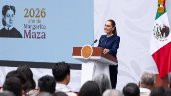 Claudia Sheinbaum durante su conferencia matutina en Palacio Nacional, donde habló sobre los pagos pendientes de Pemex a proveedores.