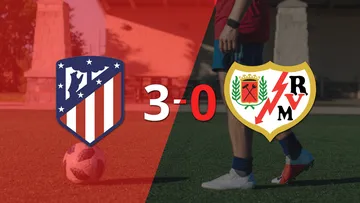Atlético de Madrid fue contundente y goleó 3-0 a Rayo Vallecano