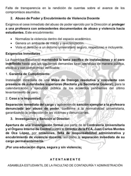 Facultad de Contaduría y Administración de la UAEMéx retoma el paro indefinido