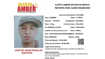 Alerta Amber: Se busca a José de Jesús Rosales Bautista; desapareció en Huehuetoca