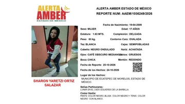 Alerta Amber: Se busca a Sharon Yaretzi Ortiz Salazar, desaparecida en Ecatepec