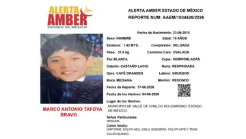 Alerta Amber: Se busca a Marco Antonio Tafoya Bravo, desaparecido en Valle de Chalco