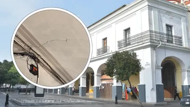Protección Civil municipal realizó un recorrido por el lugar a fin de verificar las condiciones de seguridad de la fachada del edificio asentado en una zona altamente transitable del centro de la ciudad.