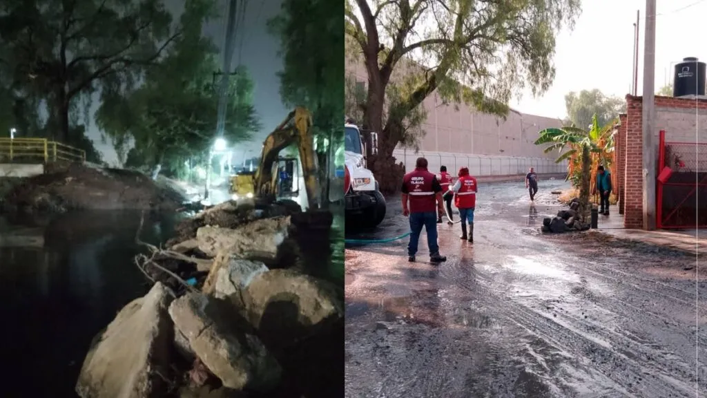 Canal Cartagena en Tultitlán se desbordó por la fractura de un talud
